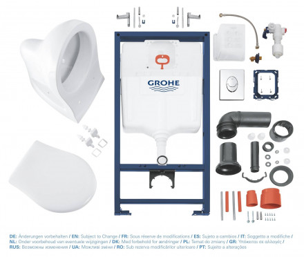 Grohe Solido Perfect 39192000 Комплект 5в1 инсталляция и унитаз