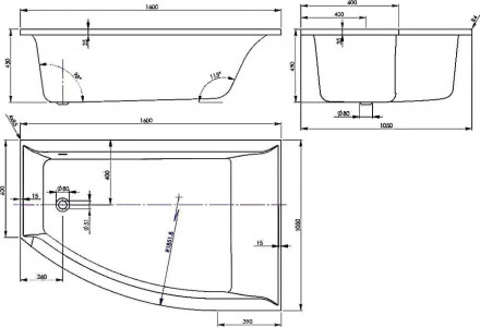 Vagnerplast Veronela Offset 160x105 R акриловая ванна