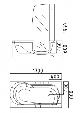 Gemy G9246 B Акриловая ванна 170x80 правая