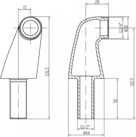 Lemark LM8556CR Уголок на ванну для горизонтального подключения смесителя