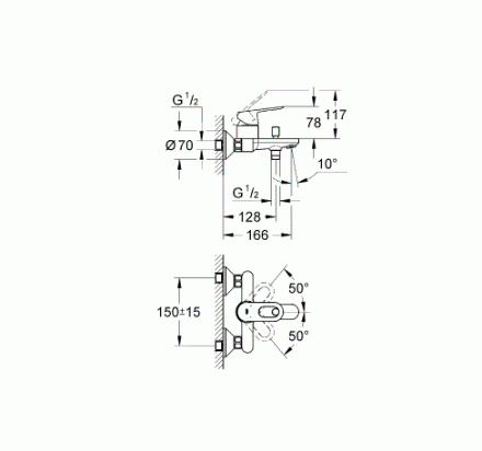 Grohe BauLoop 23341000 Смеситель для ванны