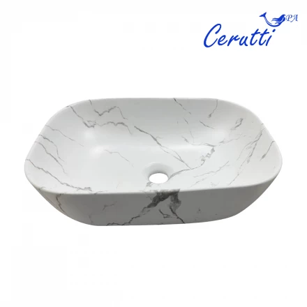 CeruttiSpa CR8215MMW раковина накладная, мрамор матовый белый