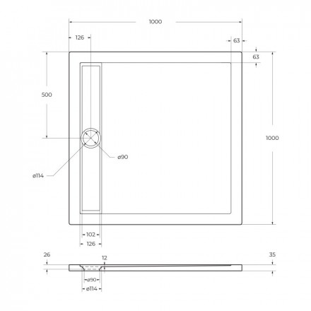 Belbagno TRAY-BB-DUE-A-100-4-W0 Душевой поддон акриловый 100x100