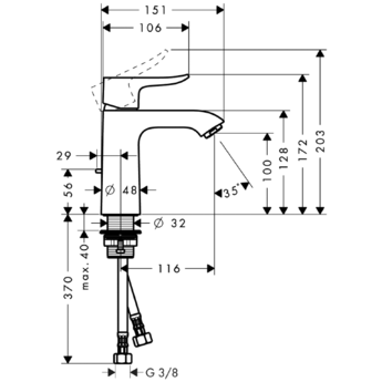 Hansgrohe Metris 31084000 смеситель для раковины 110 мм
