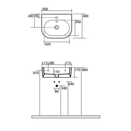KERASAN Flo А0002320577 раковина белый