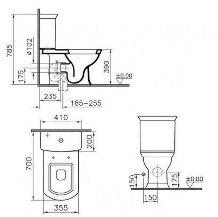 Vitra Serenada 9722B003-7203 унитаз напольный с бачком и сиденьем с микролифтом