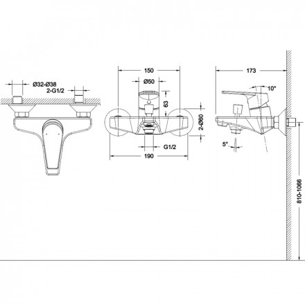 Bravat Line F65299C-1 Смеситель для ванны