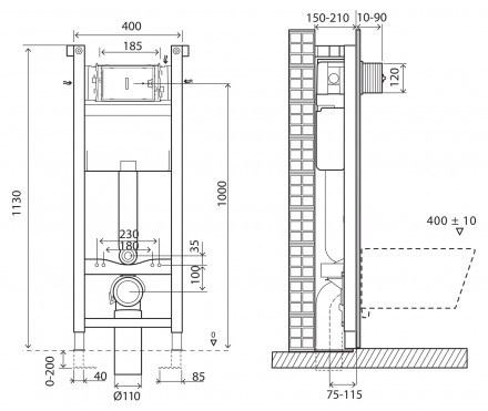 BelBagno BB004-40 EXPERT Инсталляция для унитазов