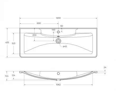 BelBagno ALBANO-CER-1050-2C-SO-PS тумба с раковиной подвесная