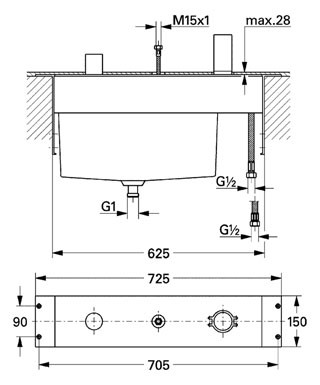 Grohe 33339000 Скрытая часть смеситель для ванны