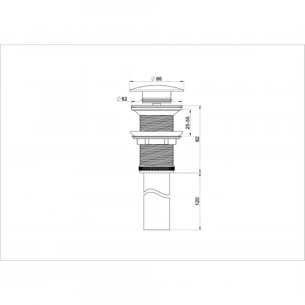 Wonzon &amp; Woghand WW-88SS04-MB Донный клапан для раковины черный матовый