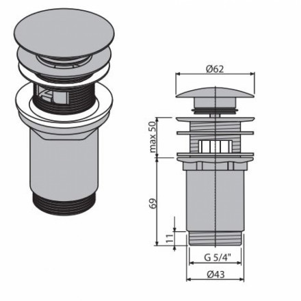 Alcaplast A392 донный клапан