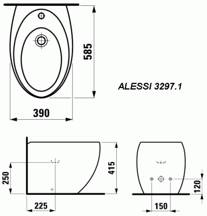 Laufen Alessi 8.3297.1.400.304.1 биде напольное