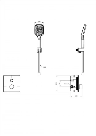Wonzon &amp; Woghand Stick WW-D1017-B-MB Смеситель для душевой системы встраиваемый брашированное золото