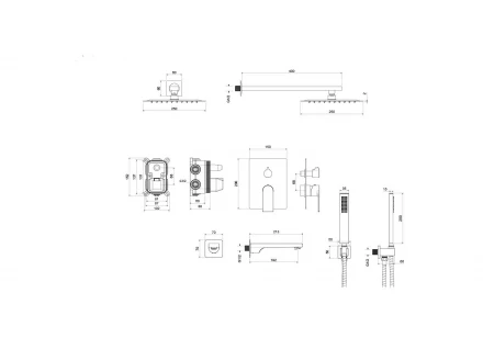 AQUATEK ЛИРА AQ1473CR set 4 в 1 душевой комплект
