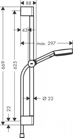 Hansgrohe Pulsify Select 105 3jet Relaxation 24160000 Душевой гарнитур 65 см