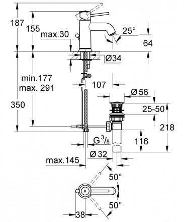 Grohe BauClassic 23161000 смеситель для раковины