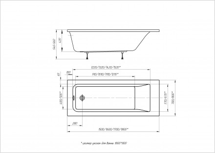 Aquatek Калибри 180x80 Акриловая ванна