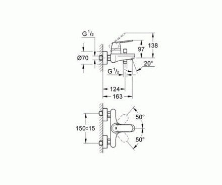 Grohe Eurosmart Cosmopolitan 32831000 Смеситель для ванны