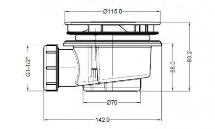 BelBagno BB-01-90 сифон для поддона