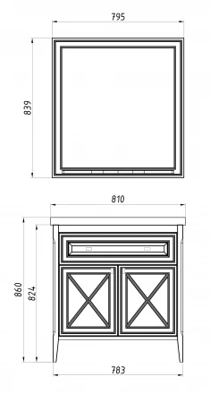 ASB-Woodline Монте 80 Тумба напольная под раковину