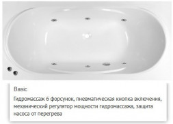 Эстет Астра 170x80 ванна с гидромассажем