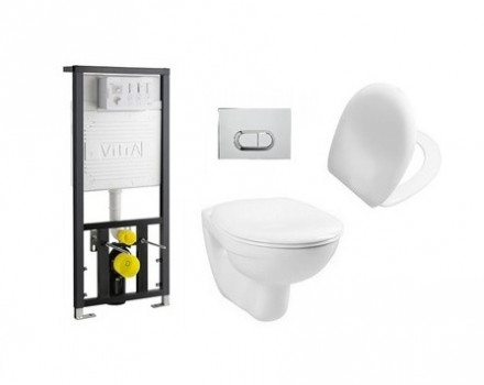 Vitra Normus 9773B003-7201 Унитаз подвесной в комплекте с инсталляцией (клавиша белая)