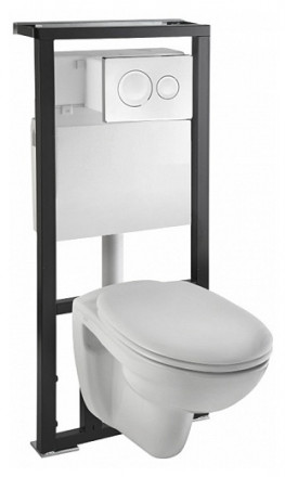 Vitra Normus 9773B003-7201 Унитаз подвесной в комплекте с инсталляцией (клавиша белая)