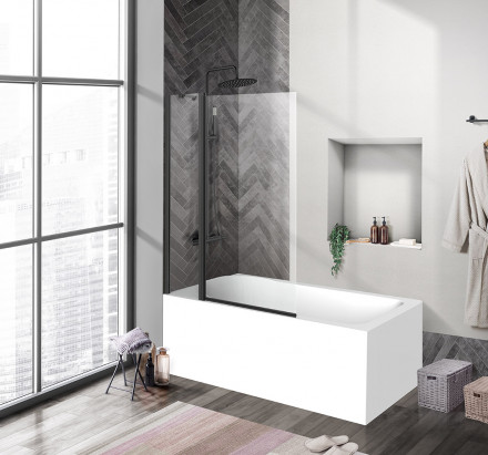 BelBagno UNO-V-11-100/150-C-NERO душевая душевая шторка на ванну на ванну