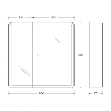 BelBagno SPC-MAR-600/800-1A-LED-TCHЗеркало-шкаф