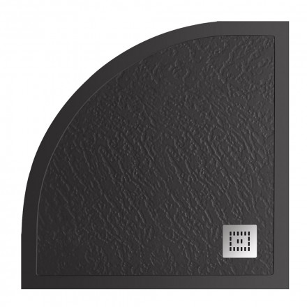 BelBagno UNO TRAY-MR-UNO-R-90-550-35-NERO-CR душевой поддон из искусственного мрамора в комплекте с сифоном