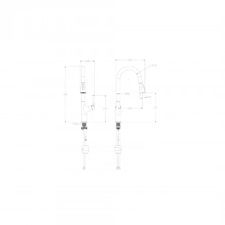 Wonzon &amp; Woghand WW-AE54123-MB Смеситель для кухни с выдвижным изливом брашированное золото