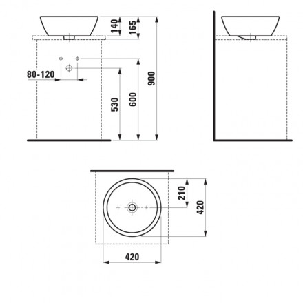 Laufen Pro 8.1296.2.000.109.1 раковина чаша 42x42 см