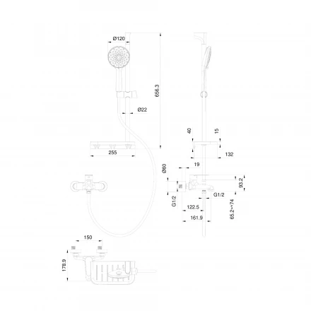 Wonzon &amp; Woghand Alfa WW-AE3201-CR Смеситель для ванны с душевым гарнитуром хром