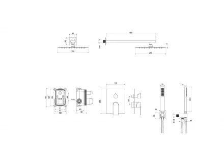 AQUATEK ЛИРА AQ1472CR set 3 в 1 душевой комплект