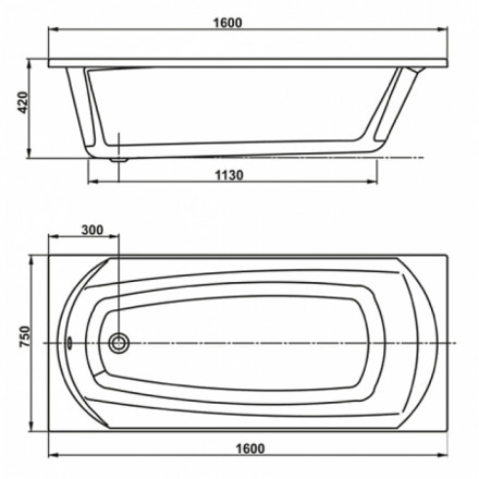 Vagnerplast Ebone 170x75 акриловая ванна