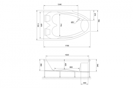 Royal bath Shekespeare RB652100K-R Акриловая ванна 170x110x67