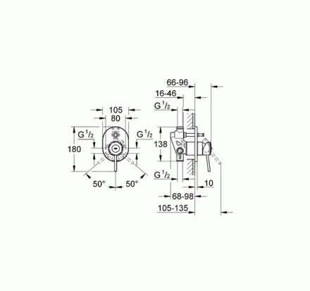 Grohe BauClassic 29047000 Смеситель для ванны