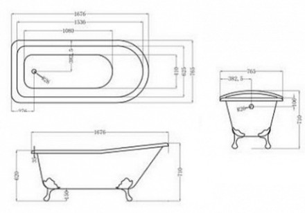 Elegansa Schale gold Чугунная ванна 170x75