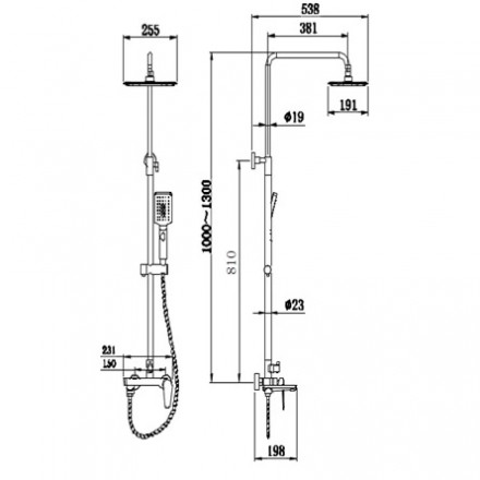 Bravat Arden F6351385CP-A1-RUS душевая стойка для ванны