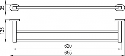 Ravak CR 320.00 Полотенцедержатель (2 полотенца), 66 см