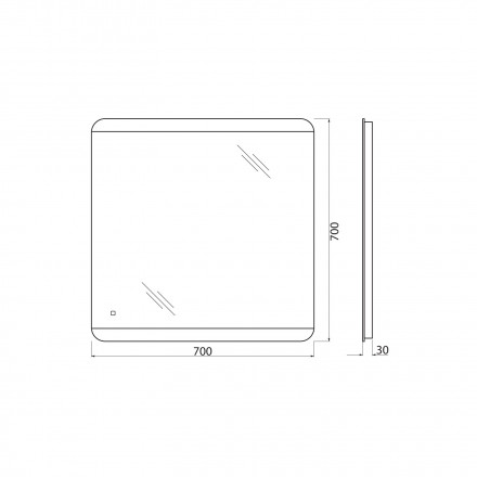 BelBagno SPC-CEZ-700-700-LED-TCHЗеркало