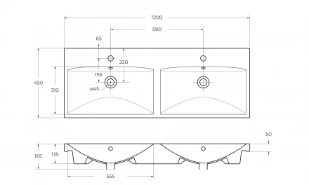 BelBagno MARINO-900-2C-SO-NL-P тумба с раковиной подвесная