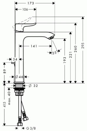 Hansgrohe Metris 31183000 смеситель для раковины 200 мм
