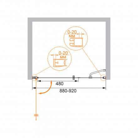 CEZARES ECO-O-P-1-90-C-Br душевой уголок