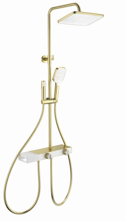 Wonzon &amp; Woghand Shelf WW-B4161-BG Душевая система с термостатом брашированное золото