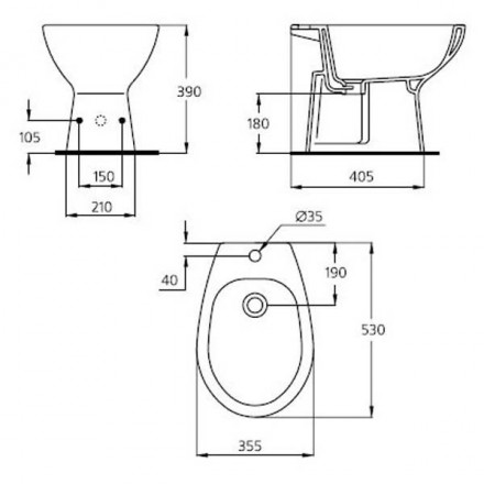 Ideal Standard Eсco new W804001 Биде напольное