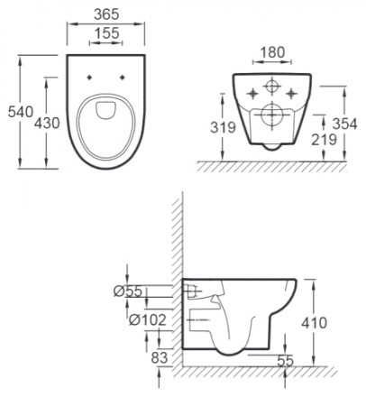 Jacob Delafon Odeon Up E4764-00 Подвесной унитаз (чаша)