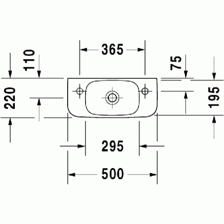Duravit Durastyle 0713500008 Раковина 50x22 (отв. справа)