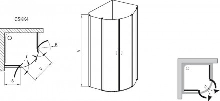Душевой угол Ravak Chrome CSKK4-80 3Q140U00Z1